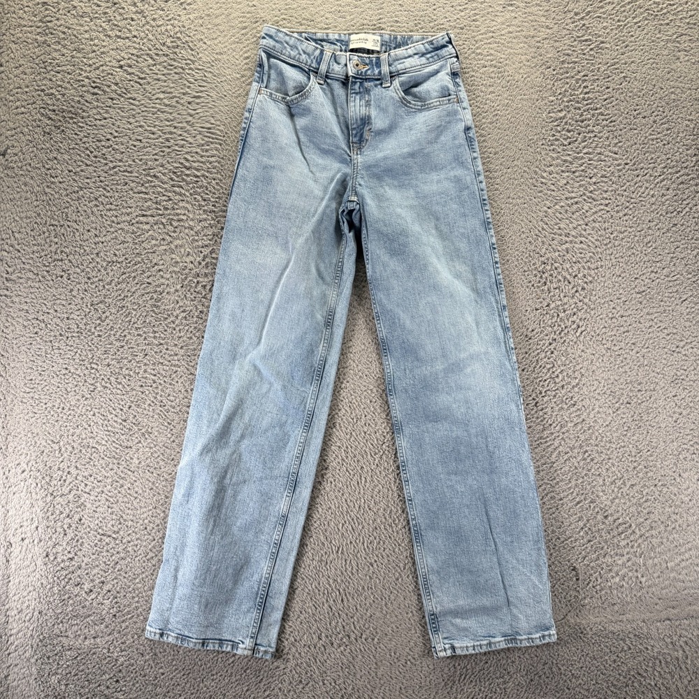 Abercrombie & Fitch Jeans Girls 16 Blue Cotton Denim Wide-Leg Streetwear Stretch